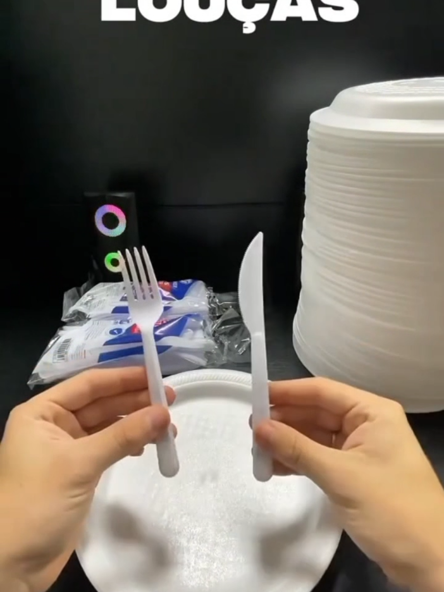 Dica da PRI 🙏🏼🛍️  Kit Churrasco/Festa Descartável 50/100/200x Prato de Isopor + Garfo + Faca Resistentes e Práticos.  🆔CEY-WCL-FCD cole este ID na aba de pesquisa da shopee ou clica no link que está nós comentários 🙏🏼🔗🛍️ #descartavel #churrasco #talheres #kit