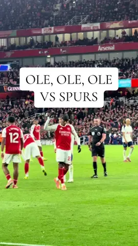 Ole time for the Arsenal fans with Madueke drawing the foul - Arsenal vs Tottenham Hotspurs #Arsenal #PremierLeagie #Ola 
