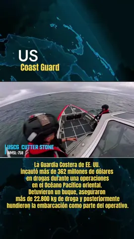 La Guardia Costera de EE. UU. incautó más de 362 millones de dólares en drogas durante una operación en el Océano Pacífico oriental. Detuvieron un buque, aseguraron más de 22.800 kg de droga y posteriormente hundieron la embarcación como parte del operativo. #GuardiaCostera #OperativoMarítimo #NoticiasMundo #Impactante #eeuu