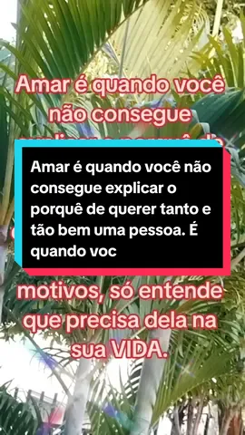 Amar é quando você não consegue explicar o porquê de querer tanto e tão bem uma pessoa. É quando você olha pra ela e não sabe os motivos, só entende que precisa dela na sua VIDA.