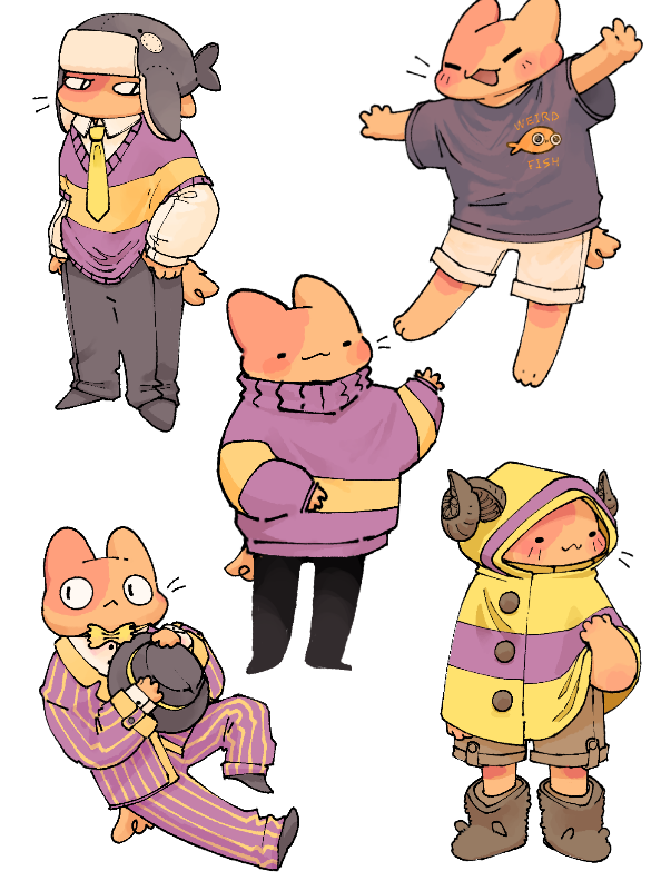 I know that music doesn't fit. I'm sorry.  Anyway look at these cool outfits I drew!! :D #outfit #animation #art 