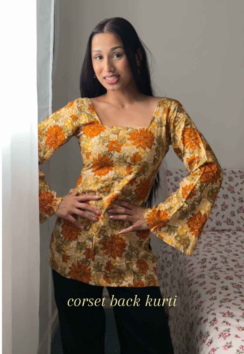 this corset back kurti from @Sajh🦢 might be my new fav!! #shortkurti #kurti #browngirl #fashion #nepali 
