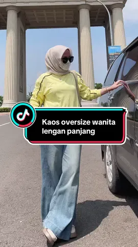 Kaos oversize wanita lengan panjang🌼✨🖤 #kaos #kaosoversize #kaoswanita 