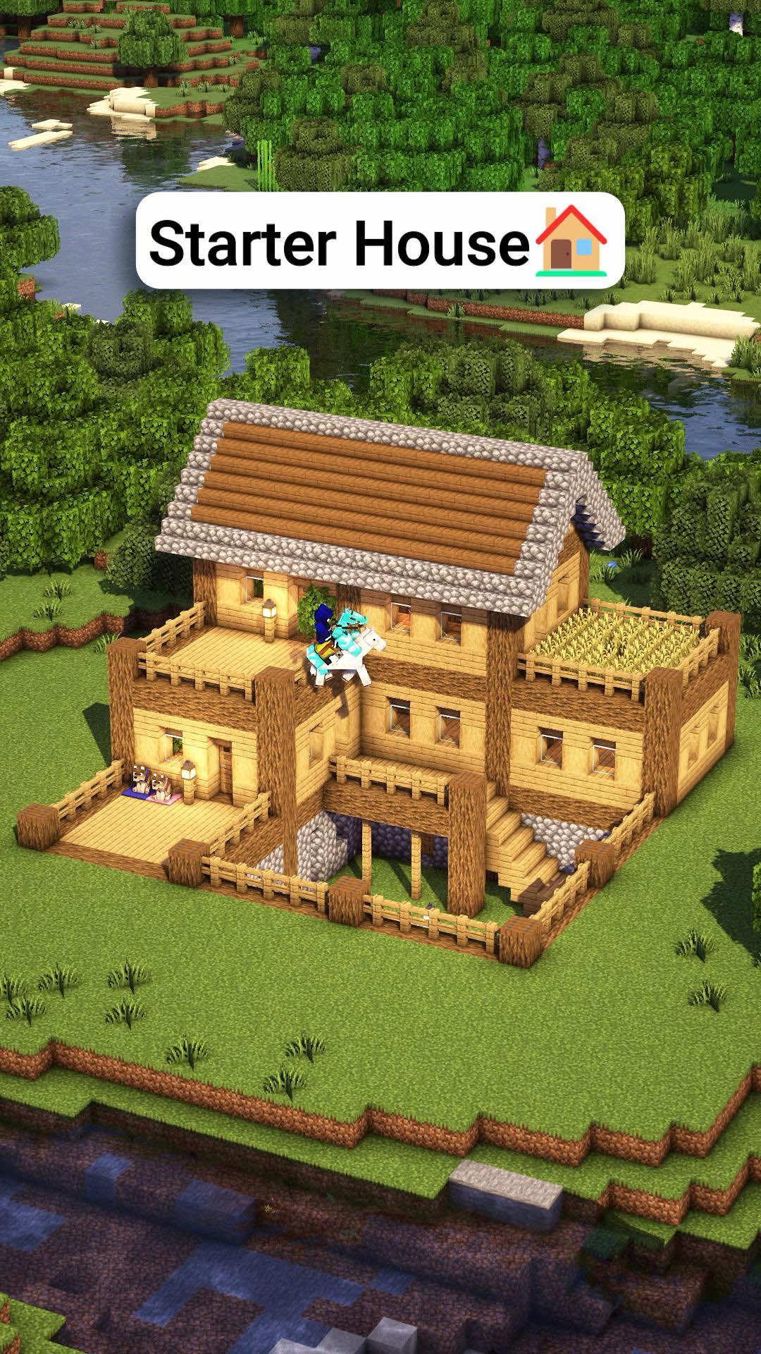 Minecraft Starter Survival House🏠 Download Builds Link in Bio🔗 #Minecraft #minecraftbuilding #minecrafttutorial 