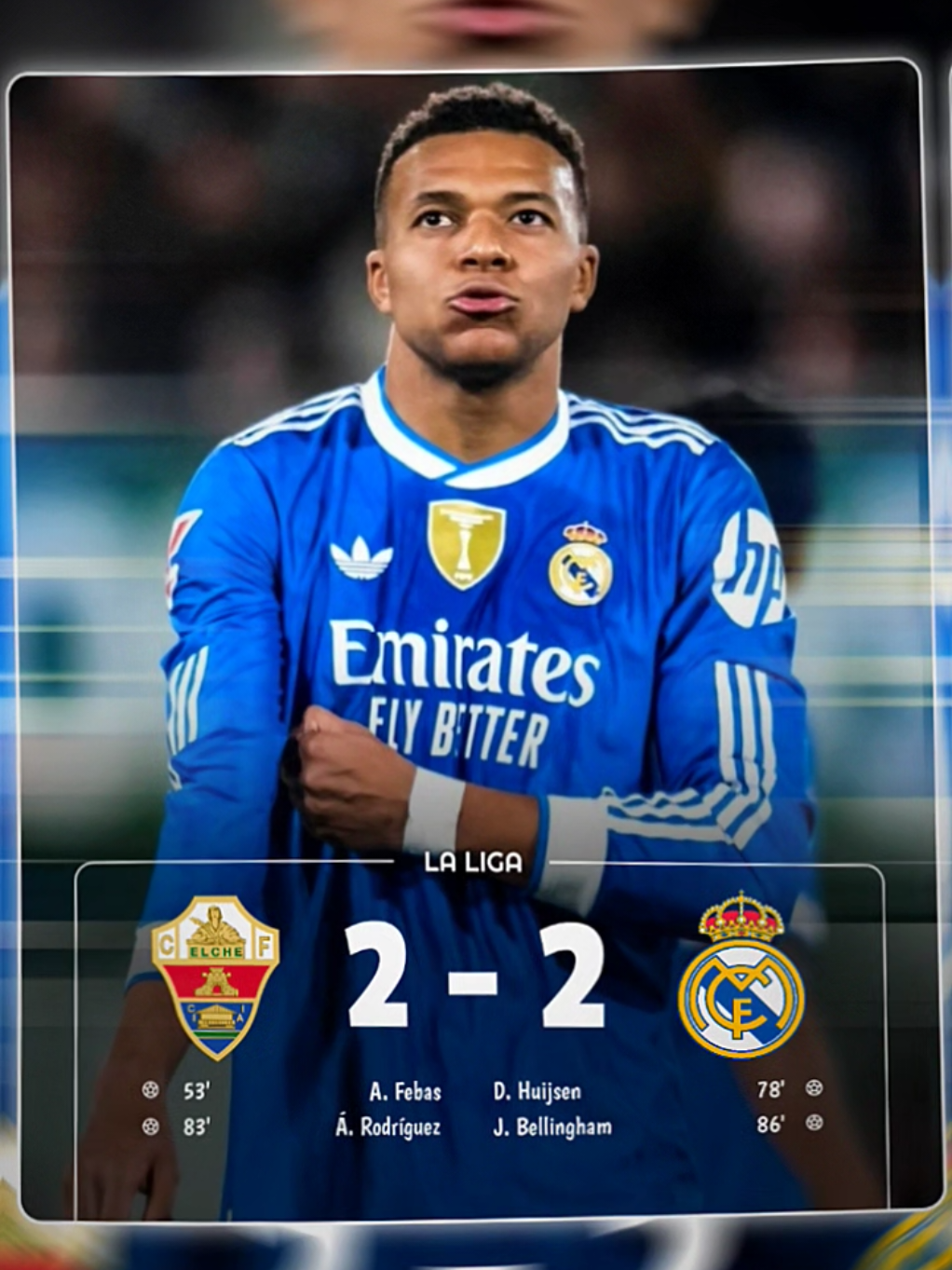 FULL TIME, Laga antara Real Madrid vs Elche harus berakhir imbang 2-2 #realmadrid #laliga #fyp #pesonatimnas🦅 #olahragatiktok 