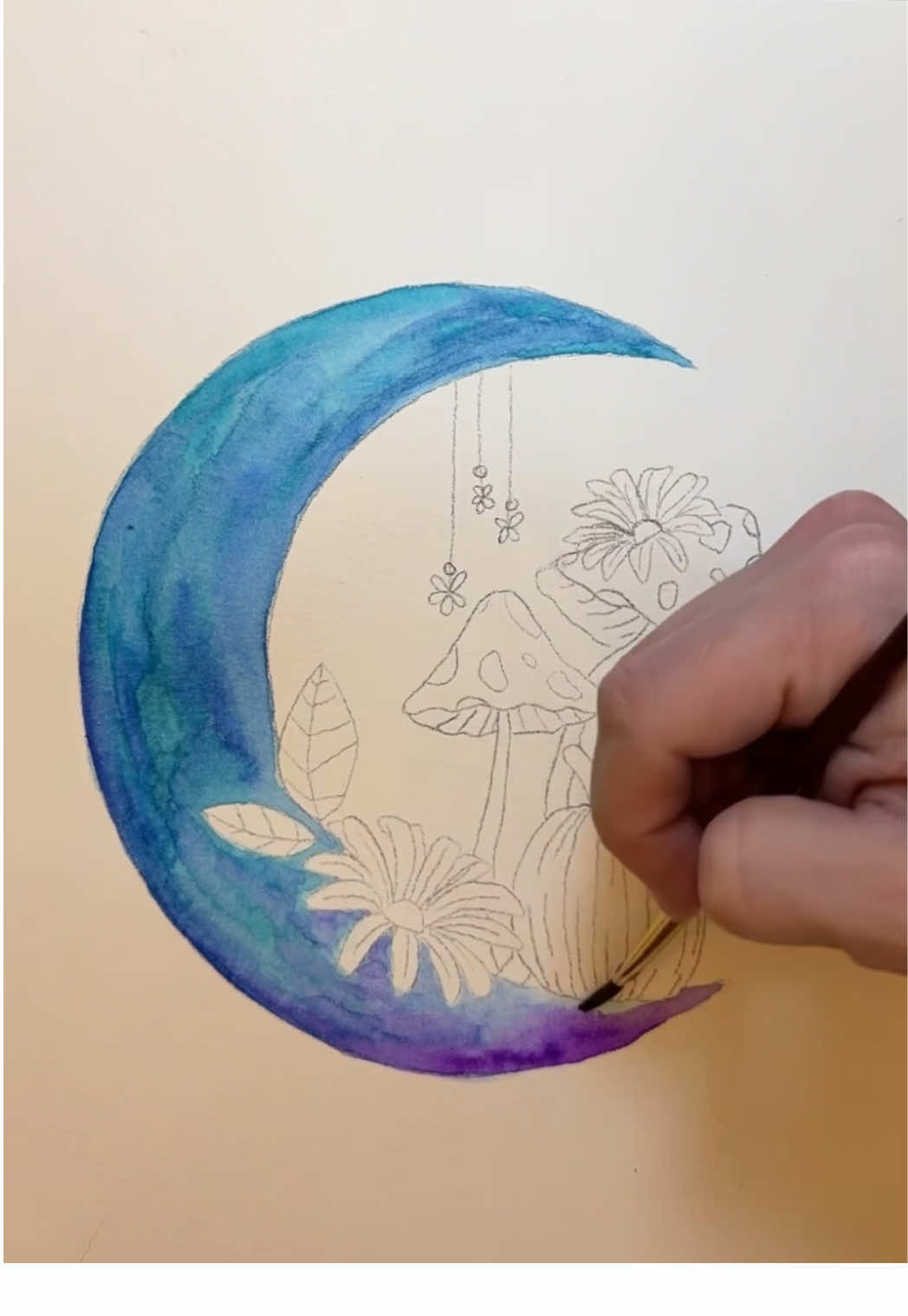 Moody 🌀#watercolorpainting #timelapseart 