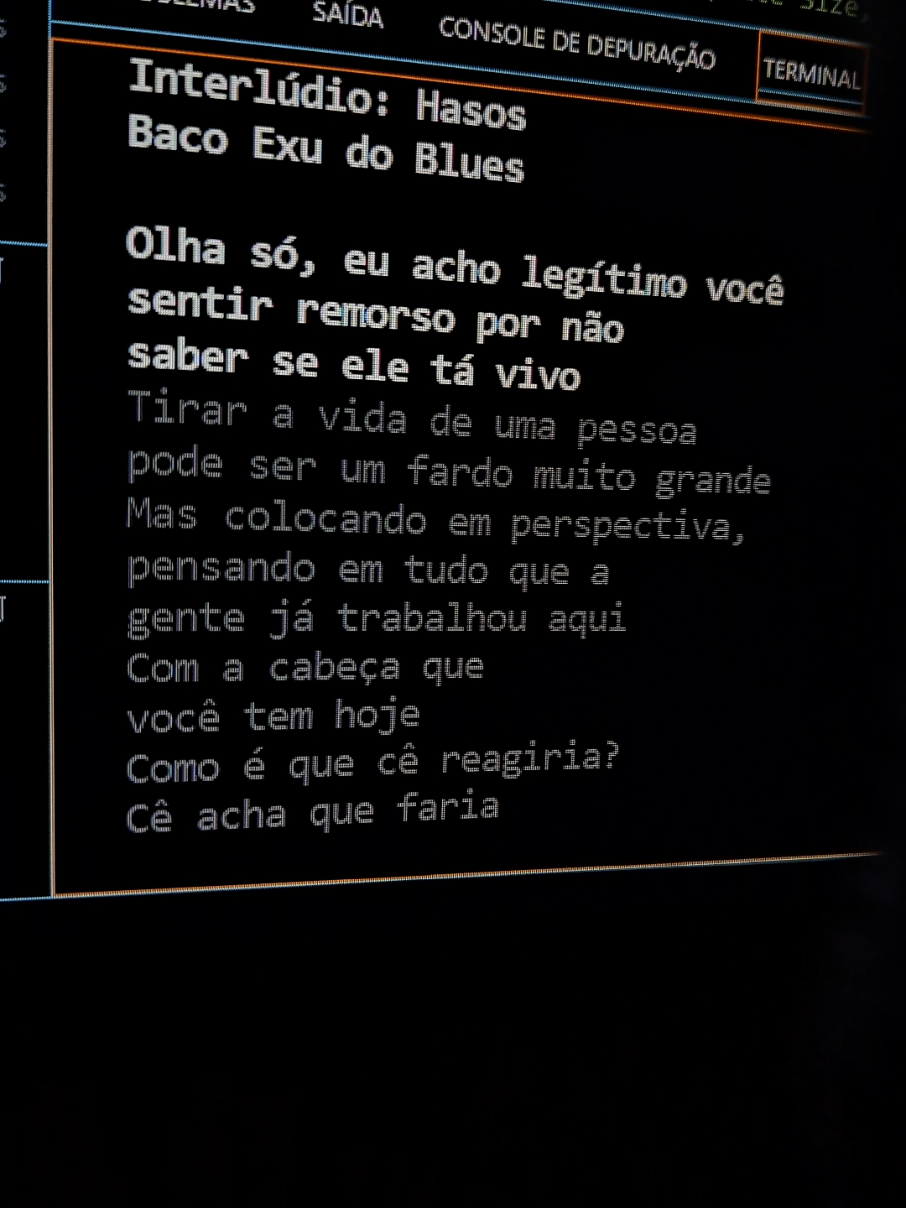 23/11 - Esse álbum está perfeito, vou fazer ele todinho aqui 😭🙌🏻💙 #bacoexudoblues #python #letra #interludio #hasos 