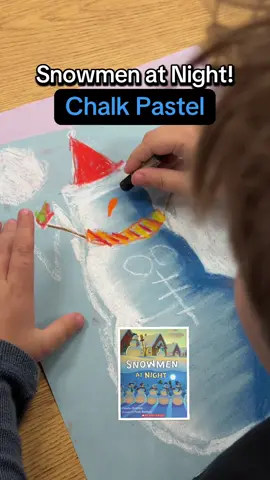 Want an easy and FUN winter art activity? TRY Snowmen at Night inspired by the children’s picture book!  #snowman #artteacher #softpastels #artteacher #creative