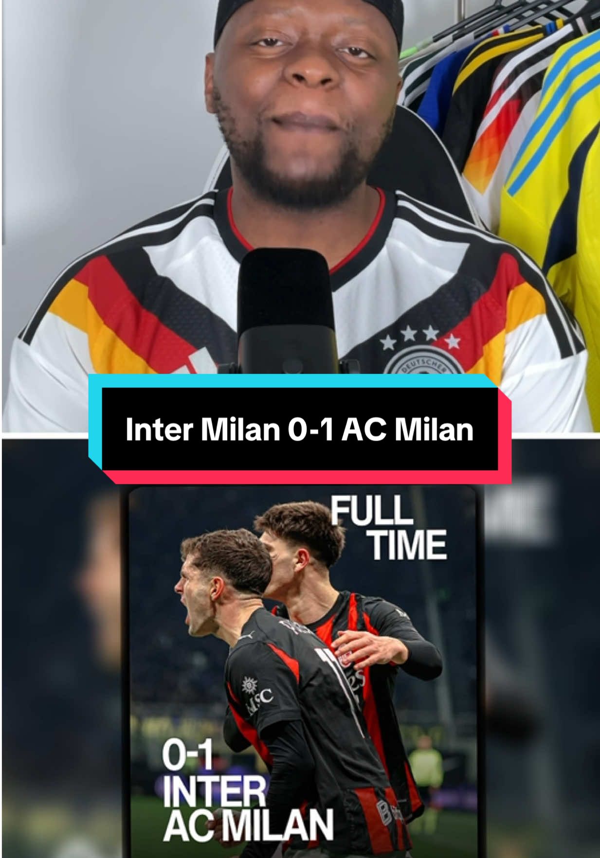 AC Milan beat Inter Milan 1-0 in the Milan derby & Mike Maignan was named Man Of The Match after saving Hakan Çalhanoğlu’s penalty! #fyp #footballtiktok #seriea #acmilan #intermilan 