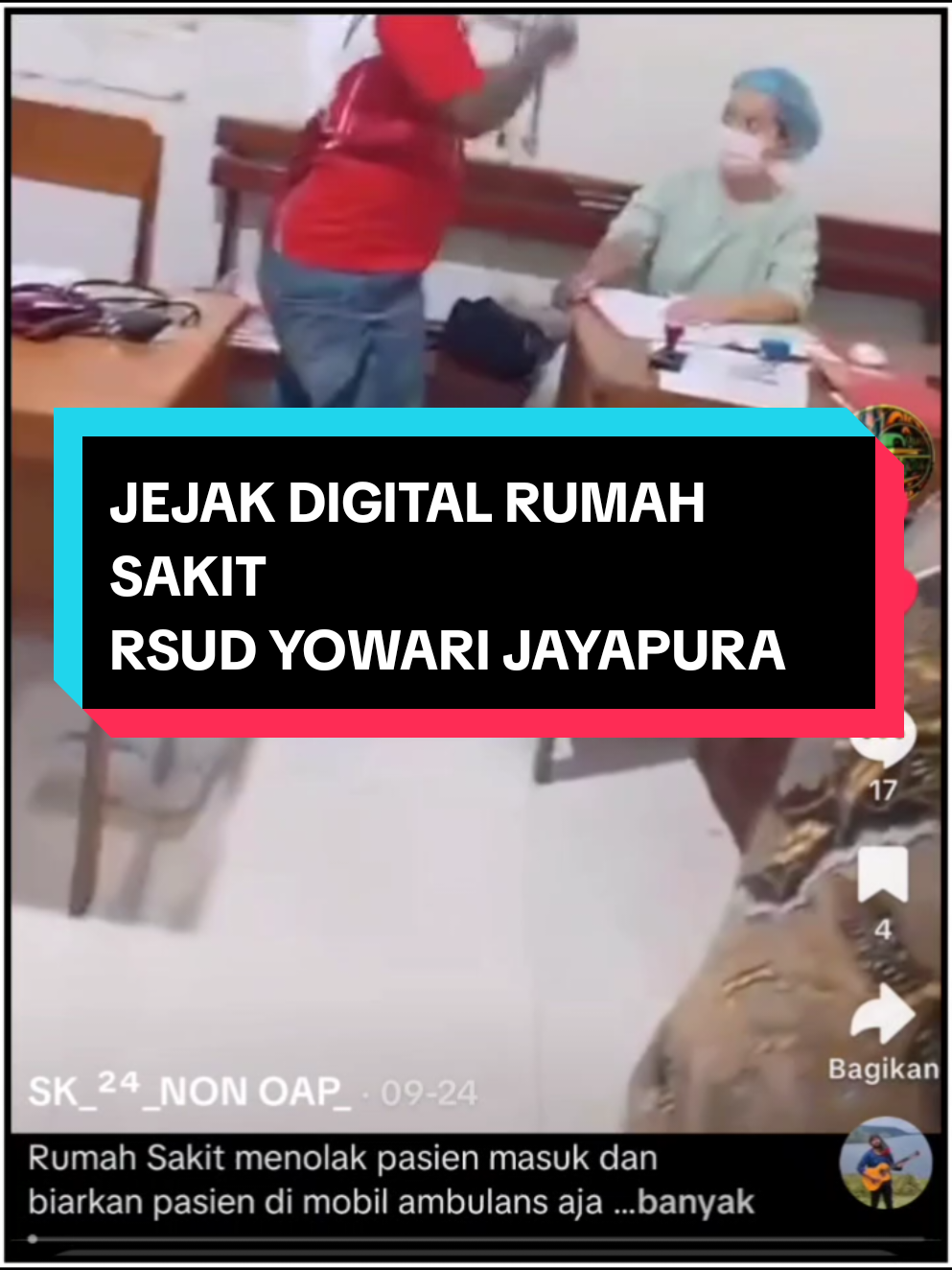 #creatorsearchinsights  Ini adalah bukti jejak digital dari rumah sakit RSUD Yowari yang telah menolong Pasien Melahirkan ( Irene Sokoy dan Bayinya ). Bahwa Rumah Sakit ini memang selalu melakukan hal serupa berulang kali kepada pasien yang membutuhkan pelayanan kesehatan. #rsudyowari #sadvibes🥀 #papuasedih #papua 