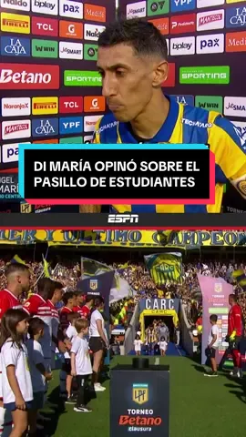 “ES COSA DE ELLOS, EL PASILLO LO HICIMOS IGUAL” Angel Di María opinó sobre el pasillo de Estudiantes en la previa del duelo de octavos de final  ▶️ ESPN Premium | Suscribite al Pack Fútbol | #TorneoClausura 🇦🇷 #TikTokDeportes #RosarioCentral