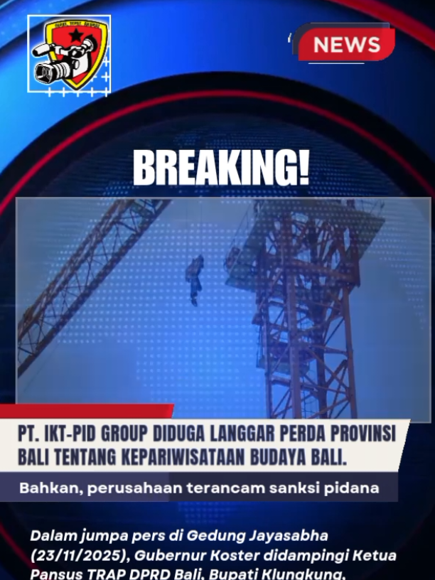Investor Lift Kaca Kelingking Terancam Pidana: Gubernur Koster Beberkan 5 Pelanggaran Berat! ‎  ‎KLUNGKUNG – Pembangunan lift kaca di Pantai Kelingking, Nusa Penida, Kabupaten Klungkung, dipastikan dihentikan dan dibongkar. Gubernur Bali, Wayan Koster, mengungkapkan lima pelanggaran berat yang dilakukan investor, PT. Indonesia Kaishi Tourism Property Investment Development Group. Bahkan, perusahaan terancam sanksi pidana karena melanggar Perda Provinsi Bali Nomor 5 Tahun 2020 tentang Kepariwisataan Budaya Bali. ‎  ‎Dalam jumpa pers di Gedung Jayasabha (23/11/2025), Gubernur Koster didampingi Ketua Pansus TRAP DPRD Bali, Bupati Klungkung, Kasatpol PP Bali, dan Kepala Biro Hukum Setda Provinsi Bali, membeberkan pelanggaran-pelanggaran tersebut. ‎  ‎Pelanggaran meliputi: ‎  ‎- Tata Ruang: Pembangunan di sempadan jurang tanpa rekomendasi gubernur, pondasi di wilayah pantai tanpa izin pemanfaatan ruang laut, tidak ada kajian kestabilan jurang, KKPR tidak valid, dan bangunan di wilayah perairan pesisir tanpa izin. ‎ ‎- Lingkungan Hidup: Tidak memiliki izin lingkungan kegiatan PMA dari Pemerintah Pusat, hanya memiliki Rekomendasi UKL-UPL dari Dinas Lingkungan Hidup Klungkung. ‎ ‎- Perizinan: KKPR tidak sesuai peruntukan tata ruang, PBG hanya untuk loket tiket, tidak mencakup jembatan layang dan lift kaca. ‎ ‎- Tata Ruang Laut: Pembangunan di Kawasan Konservasi Perairan, zona perikanan berkelanjutan, subzona perikanan tradisional yang tidak diperbolehkan ada bangunan wisata. ‎ ‎- Pariwisata Berbasis Budaya: Mengubah keorisinilan Daerah Tujuan Wisata (DTW). ‎  ‎DPRD Bali merekomendasikan penghentian, penutupan, dan pembongkaran lift kaca, dengan biaya ditanggung sepenuhnya oleh PT. Indonesia Kaishi Tourism Property Investment Development Group. Jika pembongkaran tidak dilakukan, Pemkab Klungkung bersama Pemprov Bali akan melakukan pembongkaran sesuai peraturan perundang-undangan. ‎  ‎Gubernur Koster memerintahkan penghentian seluruh kegiatan pembangunan dan pembongkaran mandiri dalam waktu 6 bulan, serta pemulihan fungsi ruang dalam waktu 3 bulan. #PT.IndonesiaKaishiTourismPropertyInvestmentDevelopmentGroup #DPRDBali, #BupatiKlungkung  #KasatpolPPBali  #KepalaBiroHukumSetda @semuaorangpenggunatiktok 