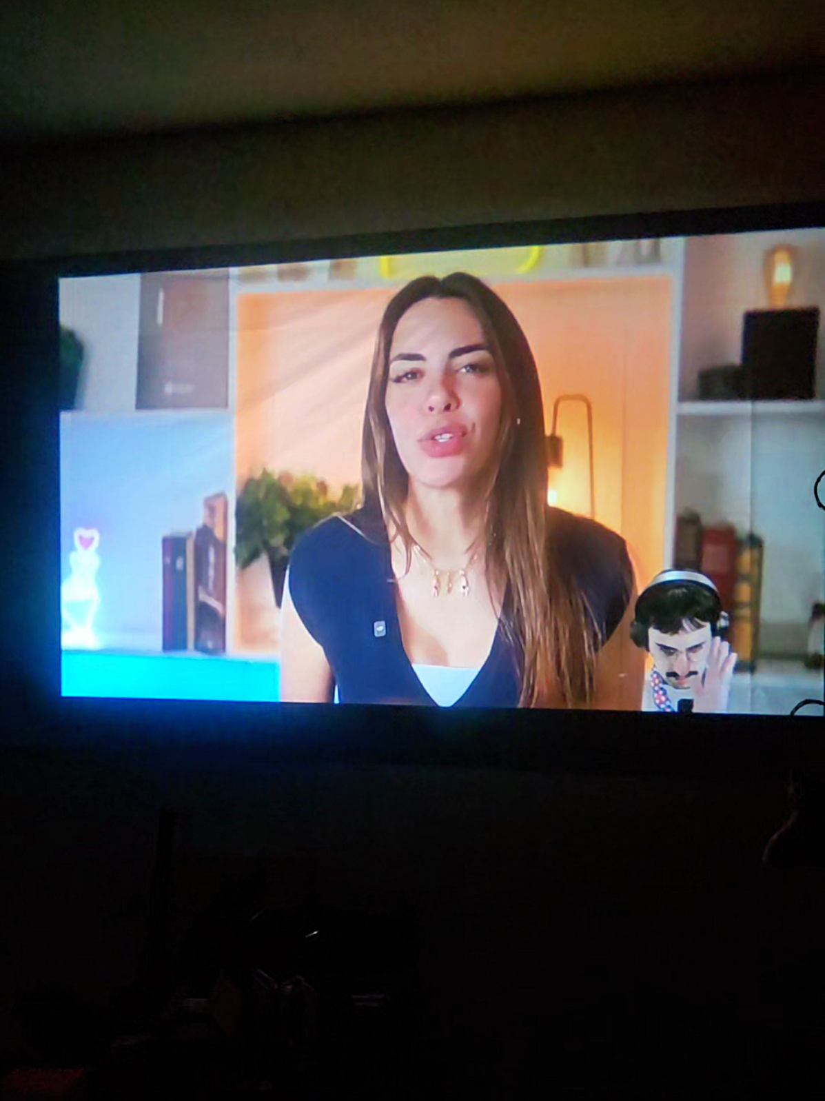 BETTDOV Tela de projeção antirreflexo cinza de 100 polegadas 16:9 para home theater interno e externo I Acessório portátil dobrável