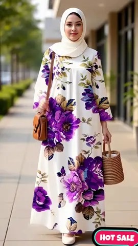 Jubah muslimah premium corak bunga. #jubahmuslimah #abaya #gamis #murah #bajufesyenbybilly 