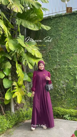 Mecca set 🥰 kombinasi Tile bagian lengan menambah kesan mewah ya #gamisset #gamistile #gamisformal #gamispesta #ootdgamis 