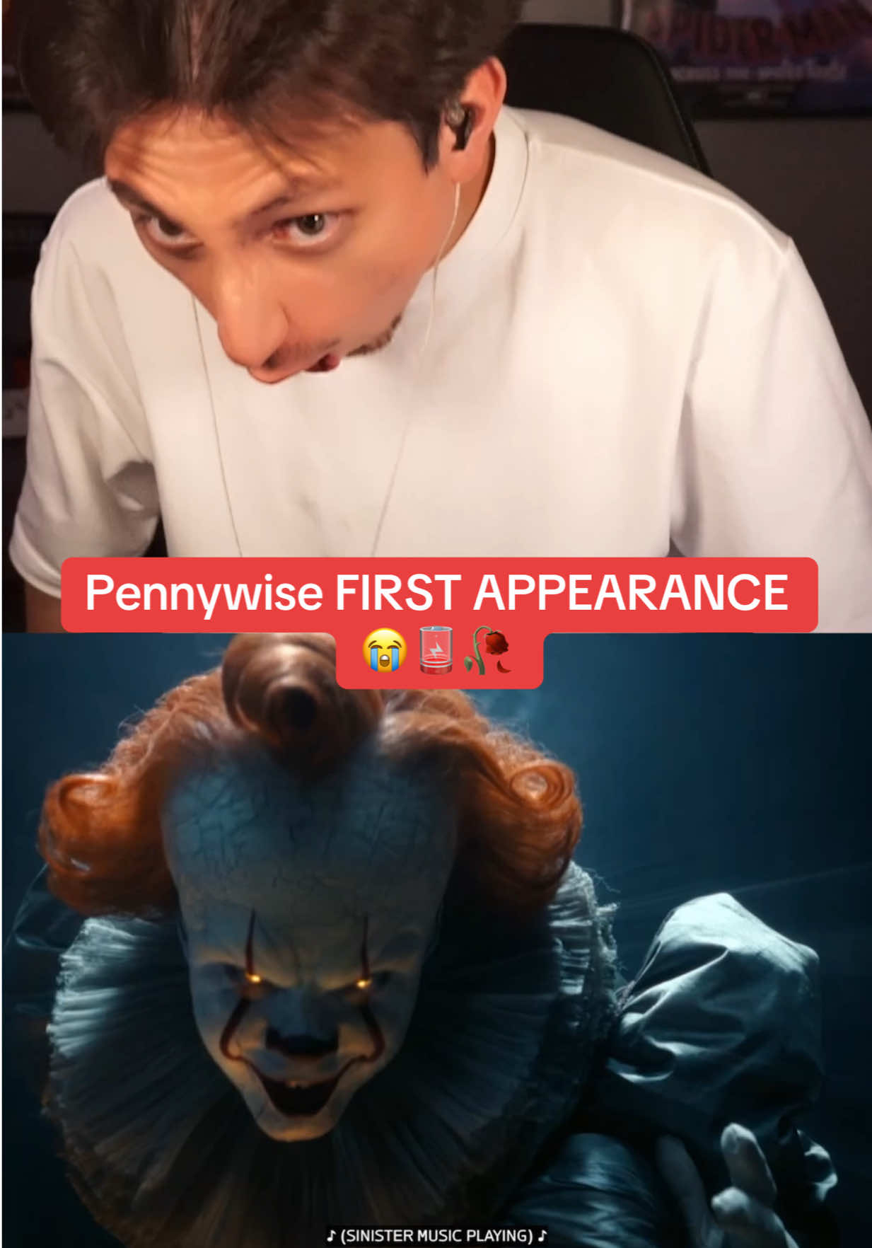 HE’S HERE 😭😭😭✌🏼 #it #welcometoderry #pennywise #tiktokbingeworthycontest #thecinematicuniverse 