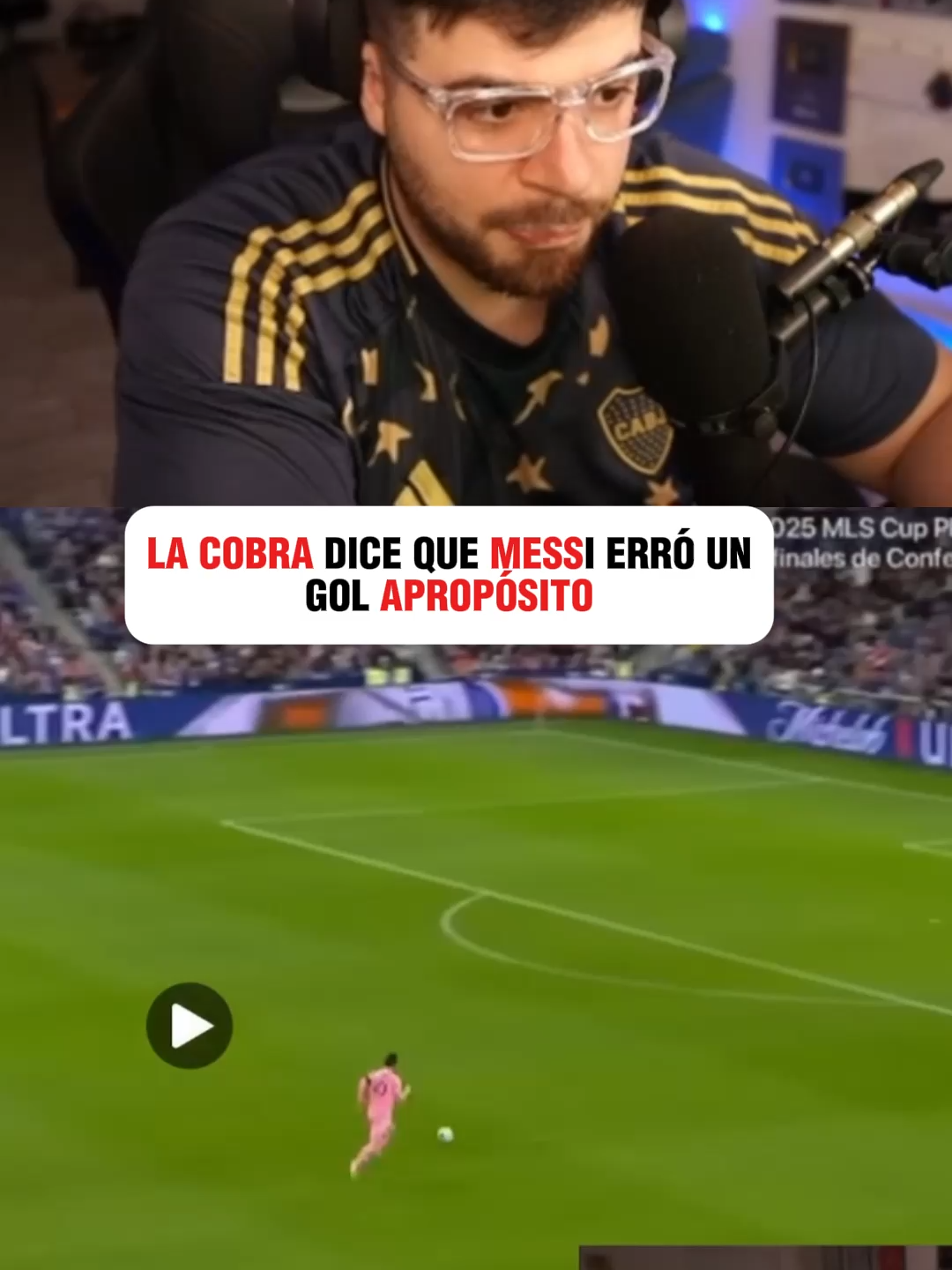 La Cobra dice que Messi erró un gol apropósito 😯​ #lacobraaa #lacobra #davooxeneize #davoxeneizeclips #lacobraclips #benitosdr #messi #goat🐐 #cr7fans #barcelona #realmadrid #futbolista