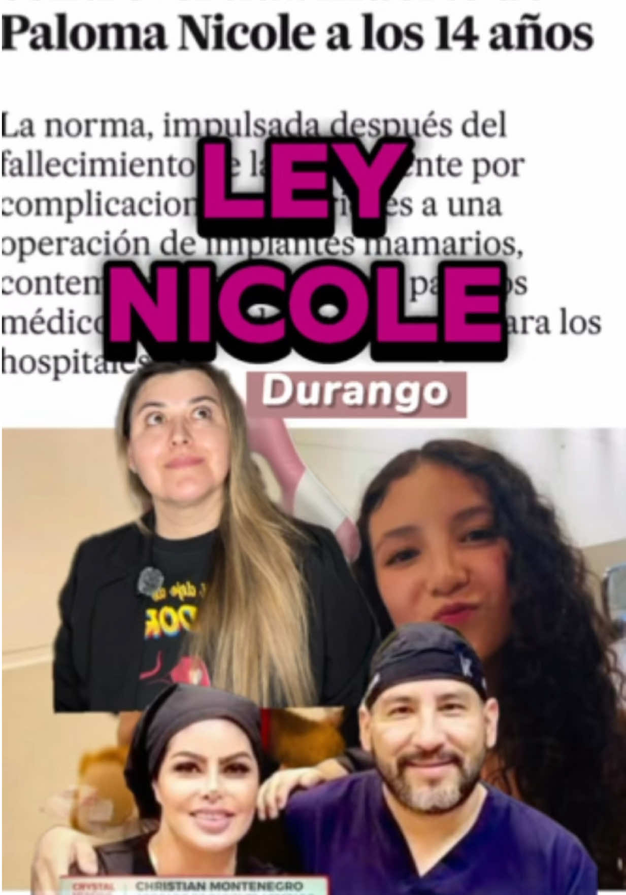 Etiqueta al Congreso de tu estado para que reformas como la #LeyNicole también se discutan y aprueben donde vives. Al padrastro y a la mamá de Paloma Nicole los vincularon a proceso por omisión de cuidados, usurpación de profesión, falsificación de documentos y práctica indebida del servicio médico tras la cirugía estética en la que, con 14 años, perdió la vida. https://congresodurango.gob.mx/Archivos/LXX/GACETAS/ORDINARIO/GACETA137.pdf?utm_source=chatgpt.com #LeyNicole #PalomaNicole #Durango #NiñezSinViolencia 