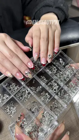 Set charm nơ kim loại màu bạc giá siêu dạt giẻ #nail #enbeauty 