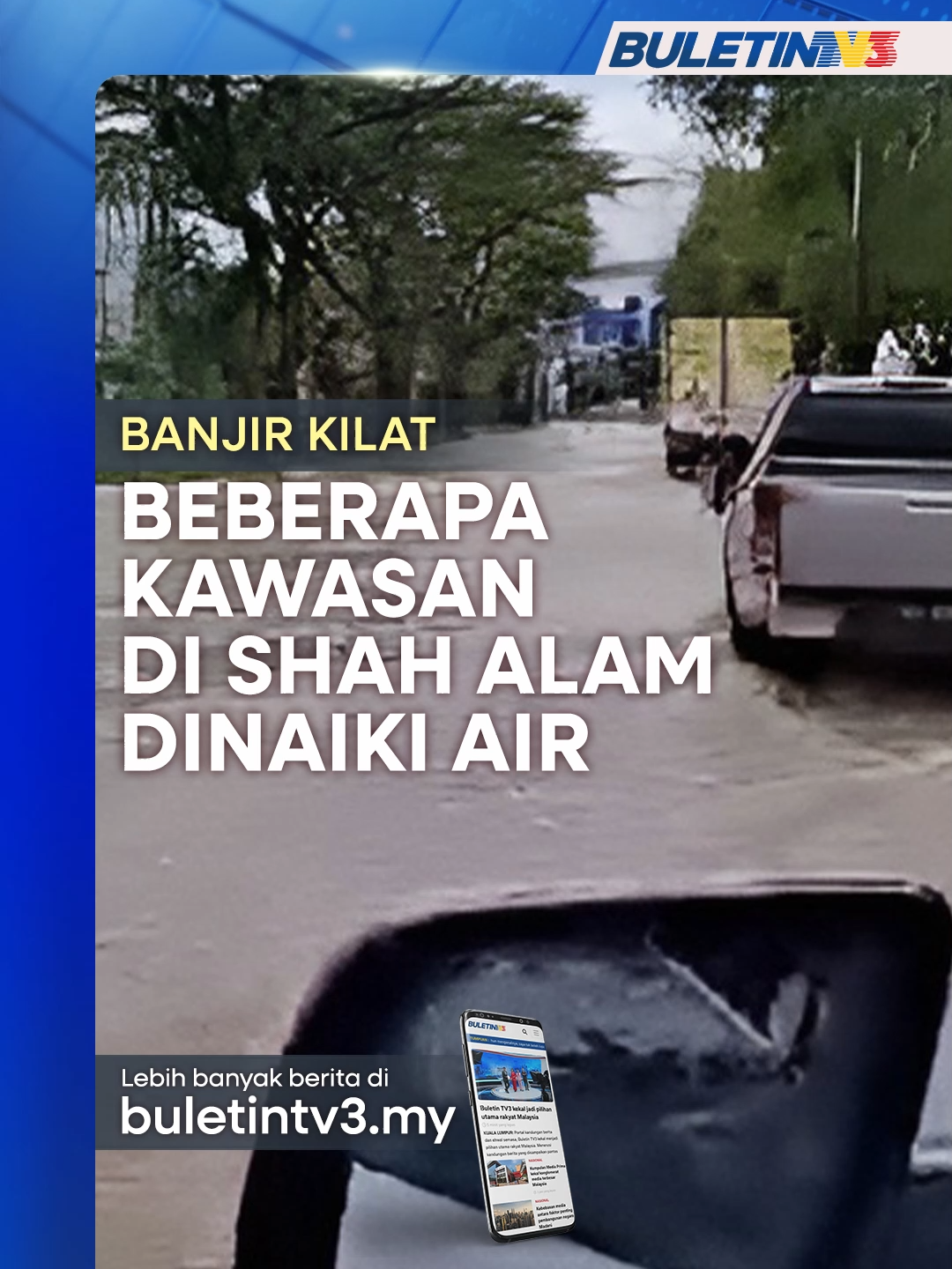 Beberapa kawasan di Shah Alam dinaiki air pagi ini susulan hujan lebat. Antara lokasi terjejas ialah Persiaran Budiman menghala ke Seksyen 25. #BuletinTV3 #ShahAlam #banjirkilat #hujanlebat