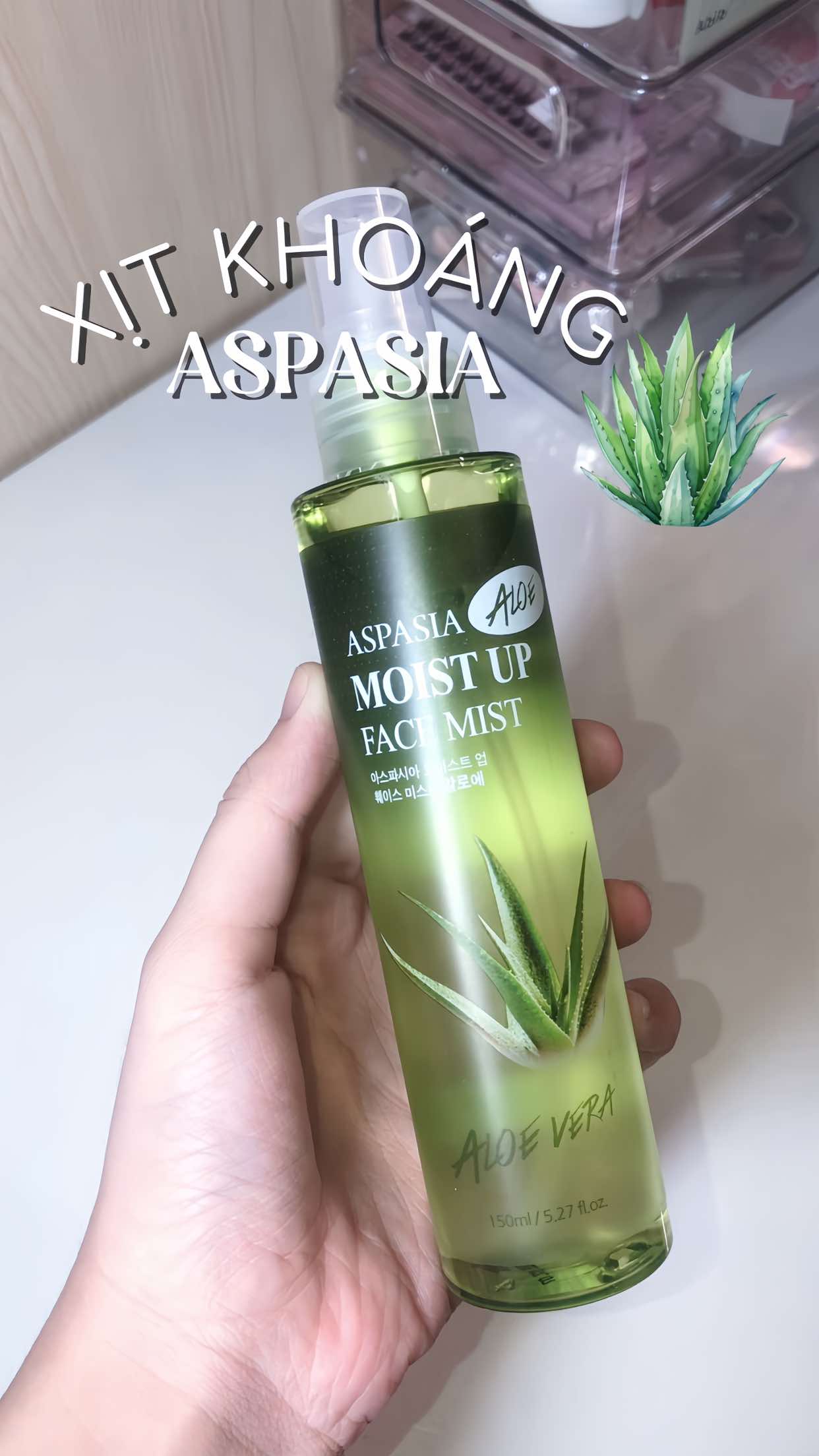 Xịt khoáng dưỡng ẩm nha đam #xitkhoangaspasia #ynbreview #tiktokviral #xitkhoangduongam 