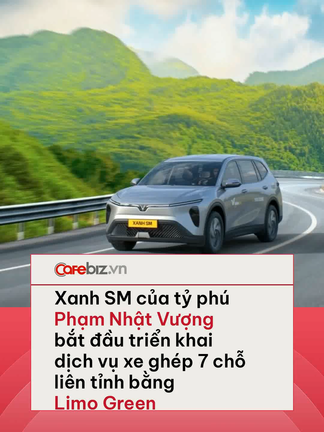 Xanh SM chính thức đưa thêm dòng xe điện 7 chỗ Limo Green vào vận hành dịch vụ xe liên tỉnh, bên cạnh đội xe Nerio Green đã hoạt động từ đầu năm. Giai đoạn đầu, xe Limo Green sẽ được triển khai trên ba tuyến cố định gồm Hà Nội – phường Nam Định (tỉnh Ninh Bình); Đà Nẵng – Huế; phường Sài Gòn, phường Bến Thành – phường Bà Rịa – phường Vũng Tàu (TP HCM) #amm #cafebiz