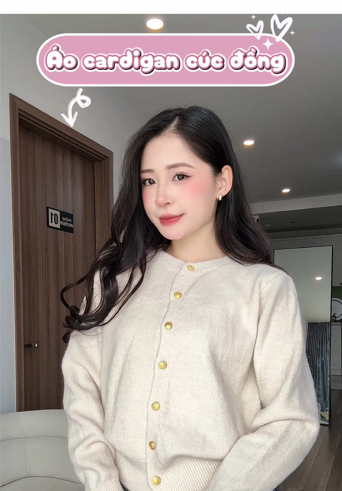 Áo len cardigan phối cúc đồng nhìu màu xinhh💕#huynhchang #huynhchangreview #huynhchang00 