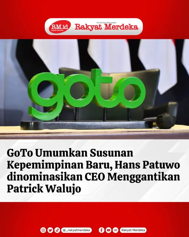 Perusahaan teknologi PT GoTo Gojek Tokopedia Tbk (GoTo) mengumumkan susunan kepemimpinan baru dimana Hans Patuwo dinominasikan menjadi Chief Executive Officer (CEO) menggantikan Patrick Walujo yang mengundurkan diri. Dalam Keterbukaan Informasi yang diunggah di situs BEI pada Senin pagi (24/11/2025). Komisaris Utama GoTo, Agus Martowardojo mengungkapkan pengalaman Hans selama delapan tahun di dalam ekosistem menjadikannya kandidat yang ideal untuk memimpin GoTo agar terus maju.  “Patrick telah membawa GoTo melewati proses transformasi yang memperkuat fundamental keuangan Perusahaan, mempertajam fokus operasional, serta memberikan kembali kejelasan terhadap arah jangka panjang Perusahaan. Saya juga menyampaikan selamat kepada Hans yang telah dinominasikan sebagai Direktur Utama GoTo,