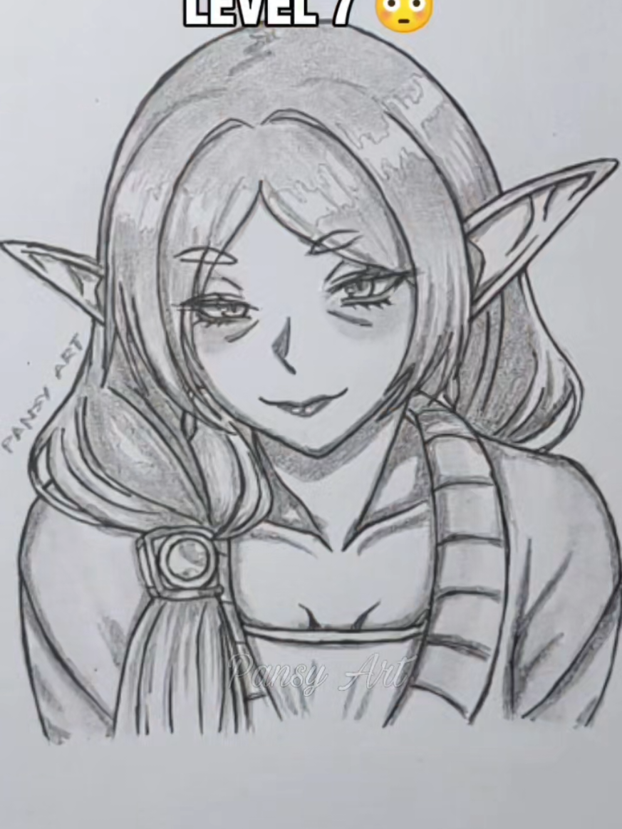 How to draw Frieren in different level part.1 #frieren  #howtodraw  #drawing  #sketch 