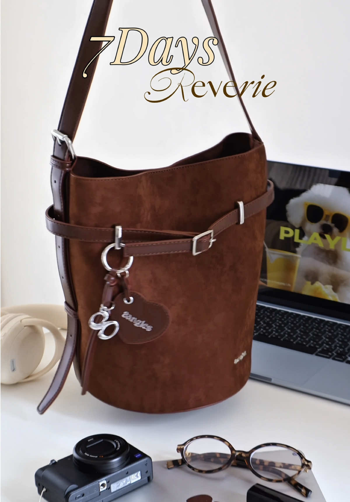 7Days Reverie 🌻💗สี Dark choc 🍫🍩  กระเป๋า Bucket ที่ใส่ IPAD ได้ เจอกันวันพรุ่งนี้ใน Live 💖✨ #8anglesshop #7daysreverie8angles #กระเป๋าถัง #bugket #bag 