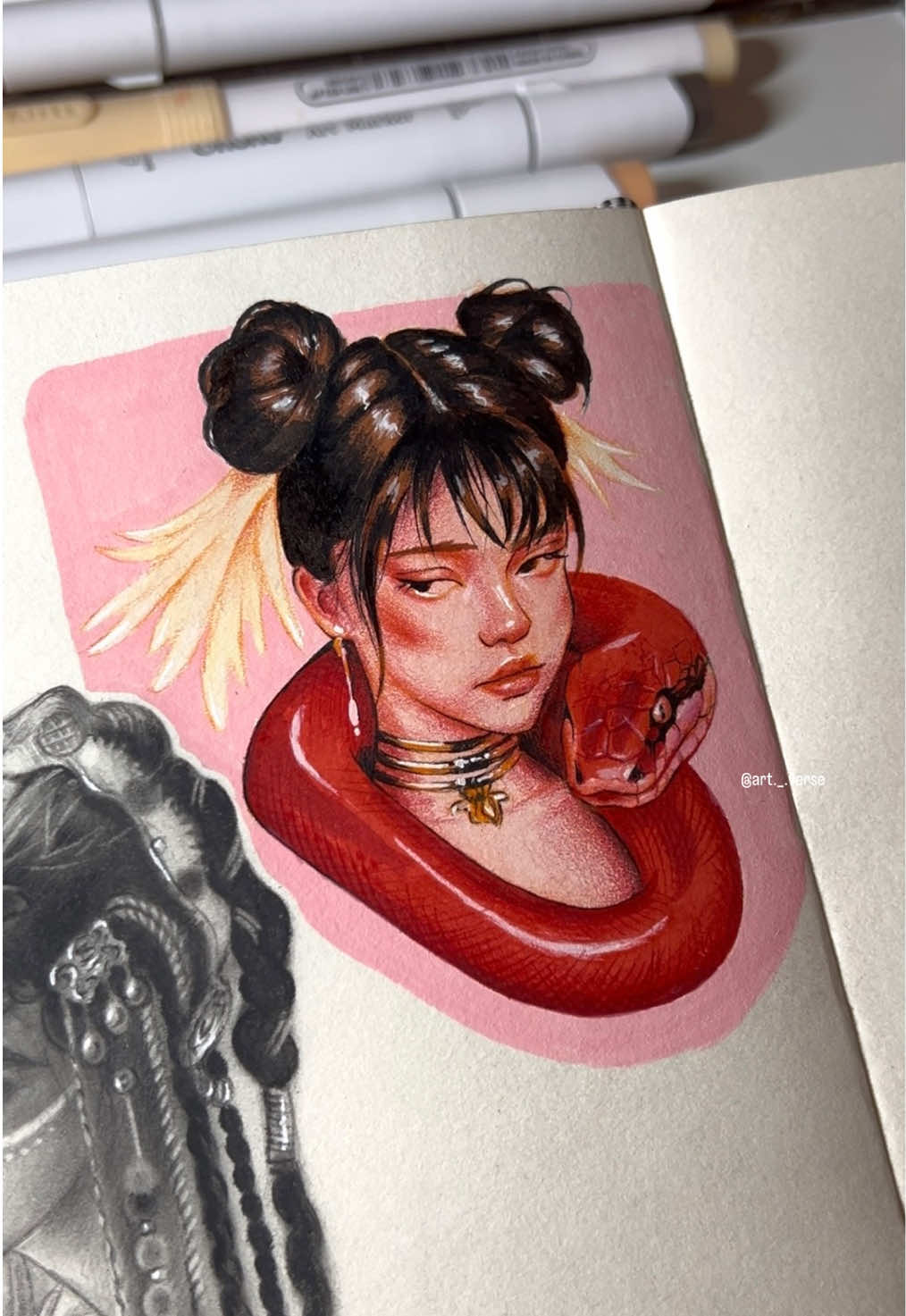 Marker painting.  #portraitdrawing #artstyle #markerart #painting 