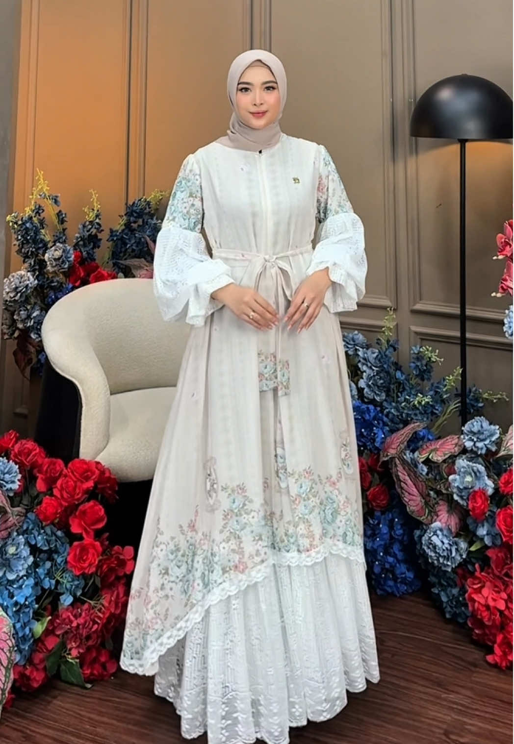 New Collection✨Alisha Luxury Dress, Ceruty Babydoll Mix Brukat Chantily Berfuring Hyget By Dumma