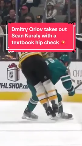 Dmitry Orlov takes out Sean Kuraly with a textbook hip check 💥 (via X/SnipeCity420, X/NBCSSharks)