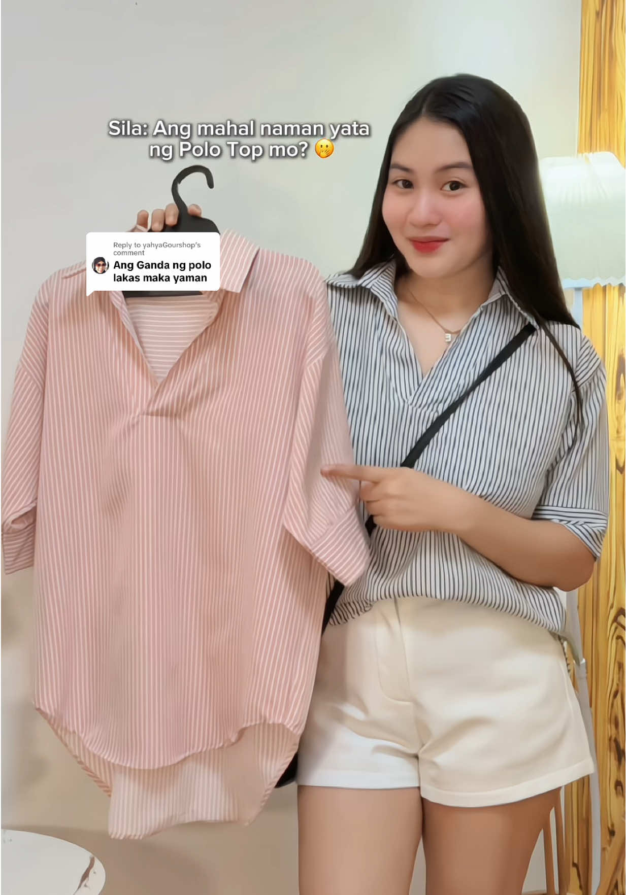 Replying to @yahyaGourshop Mapagkakamalan talaga nilang mahal ang polo top na ‘to kasi lakas maka-mayaman ang dating kapag nakasuot 🤭 #polotop #polotopforwomen #topforwomen #polo #fashion 
