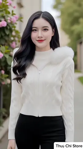 Áo khoác len phối lông siêu sang, mặc ấm và cực kỳ thời trang. #aokhoacnu #thoitrangnu #xuhuong #viral #thinhhanh   