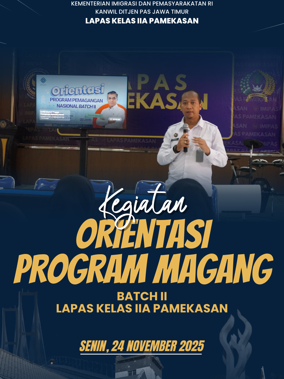 Lapas Pamekasan sambut peserta program magang batch II sebanyak 30 orang Setahun Bekerja, Bergerak - Berdampak. [Humas Lapas Pamekasan] @kemenimipas_ri @Drs. Agus Andrianto, S.H., M.H  @ditjenpemasyarakatan @pemasyarakatan.jatim #Kemenimipas #SetahunBerdampak #ImipasSetahunBergerakBerdampak #Pemasyarakatan #lapaspamekasan