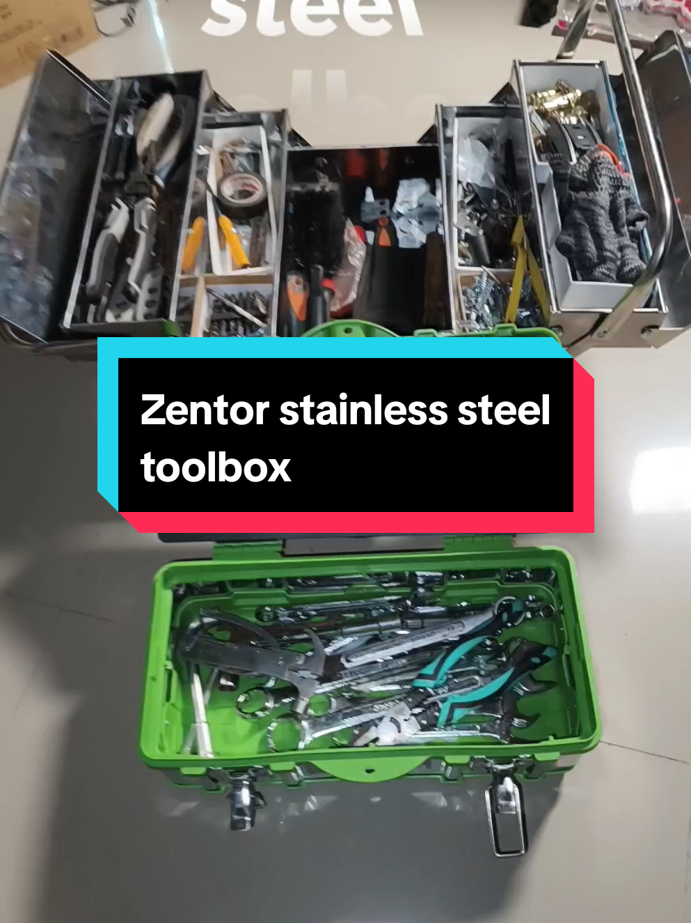 deli brand Zentor 14/17/20 inches stainless steel toolbox #minitoolbox, #zentor #toolbox #stainlesssteel #stainlesstoolbox 