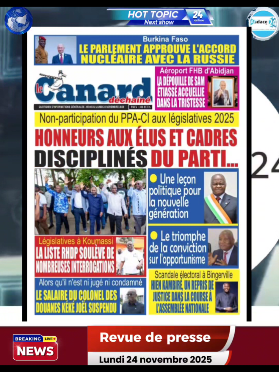 Revue de presse : Législatives, le PPA-CI prend ses responsabilités face à l'histoire 