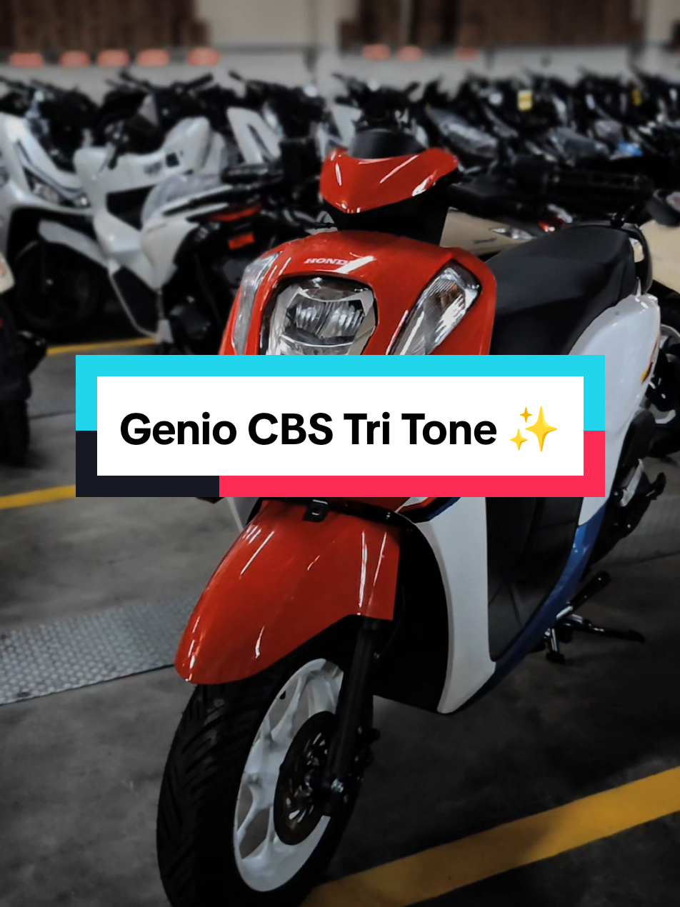 Cakep banget ini warnanya kayak Power Rabger gak sih #geniotritone #hondageniotritone #newgenio2026 #hondagenio2026 