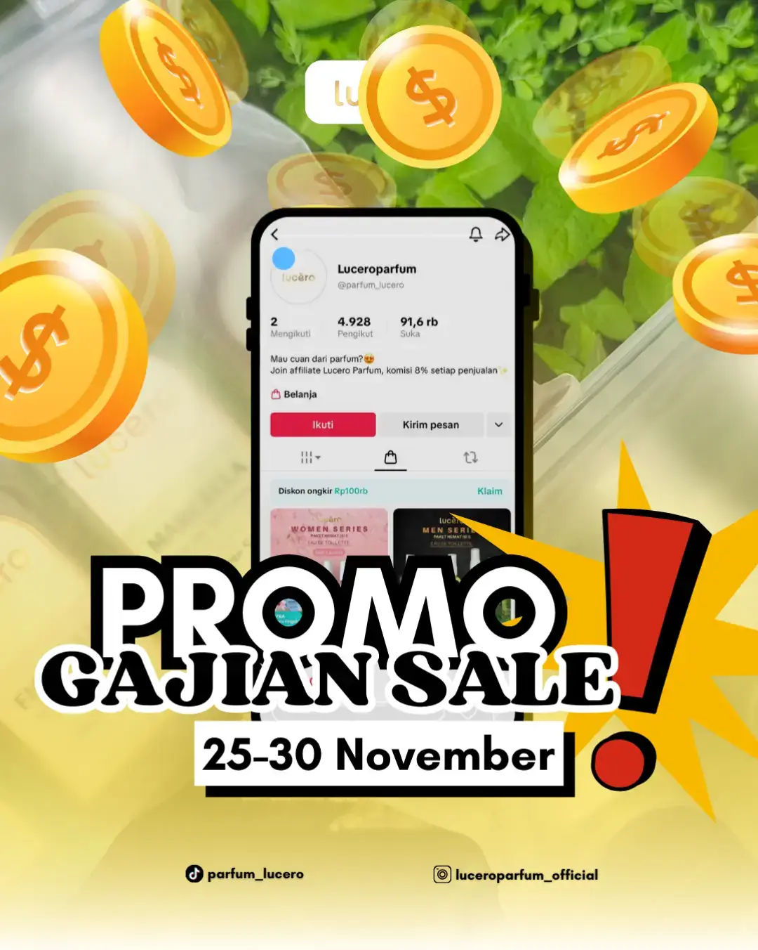 SAVE THE DATE 😍🔥 Jangan lupa join LIVE kita nanti tanggal 25,27 dan 29 November 2025 EKSLUSIF DI LUCERO PARFUM 💋 #parfumviral #parfum #luceroparfum #viral #fyp 