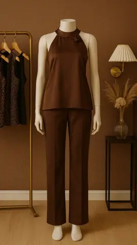 Atasan satin wanita dengan Celana #fashionwanita #ootdfashion #oneset #setelanwanita #atasansatin 