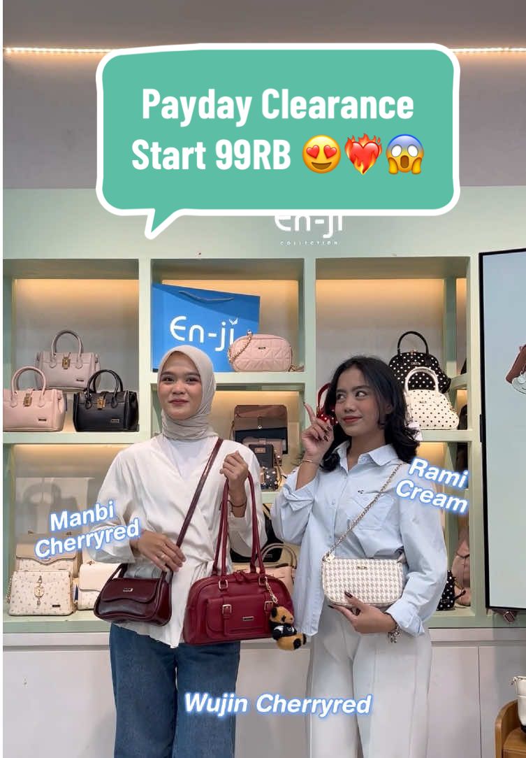 💥 Wow, Enji Lovers! Special Clearance Payday turun jadi 99RB! 🎉 Besok, 25 Nov, jangan sampai ketinggalan—cek koleksi favoritmu di live Shopee Enji dan dapatkan tas incaran dengan harga super hemat. Stay tuned, girls, karena ini kesempatan glam-mu! #Enjiid #BanggaPakeEnji #TasWanita 
