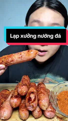 Mukbang lạp xưởng nướng đá siêu cay #bichtramtayninh 