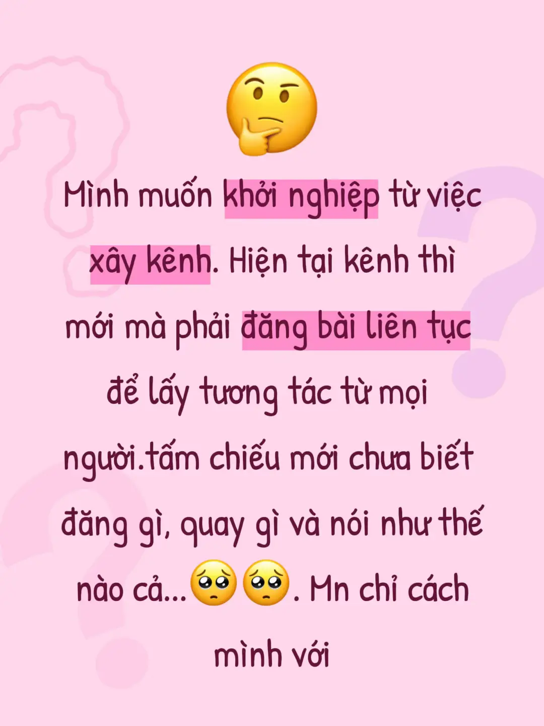 Hành trình xây kênh càng ngày càng gian nan, view càng ngày càng giảm, lượng ❤️ và fl cũng ít dần. Gần tháng trời rồi mà mới có 300fl. Sắp từ bỏ rồi mn ạ#hanhtrinhxaykenh #