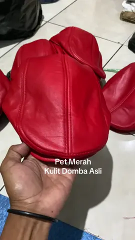 Topi pet Kulit Asli Warna merah#topikulitoriginal #topipet #topicopet #topikodok #topipelukis 