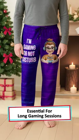 These sweatpants let gamers showcase their character while staying cozy, blending festive comfort with playful style 🎮 #wanderprints #personalized #gifts #Christmas #giftforgamers