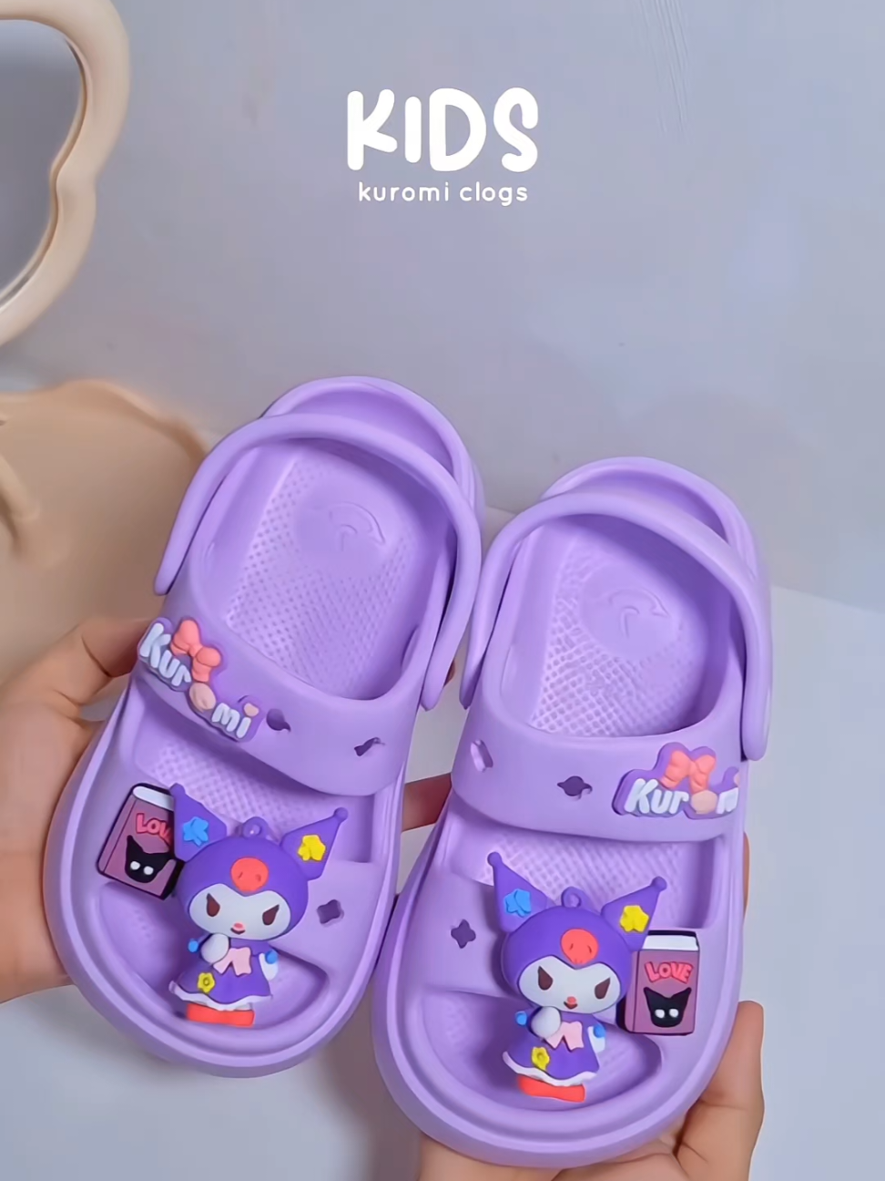 durable and flexible kids kuromi clogs #kidssandals #kidsclogs #kidsslippers #sandalsforkids #fyp 