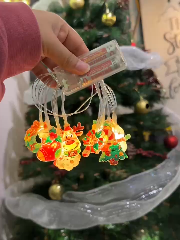 ✨ Đèn LED trang trí lung linh – bật lên là thấy Noel về tới cửa ✨ Dài 1m5 – chạy bằng pin, treo đâu cũng đẹp! #noel #giangsinh #2025tiktok