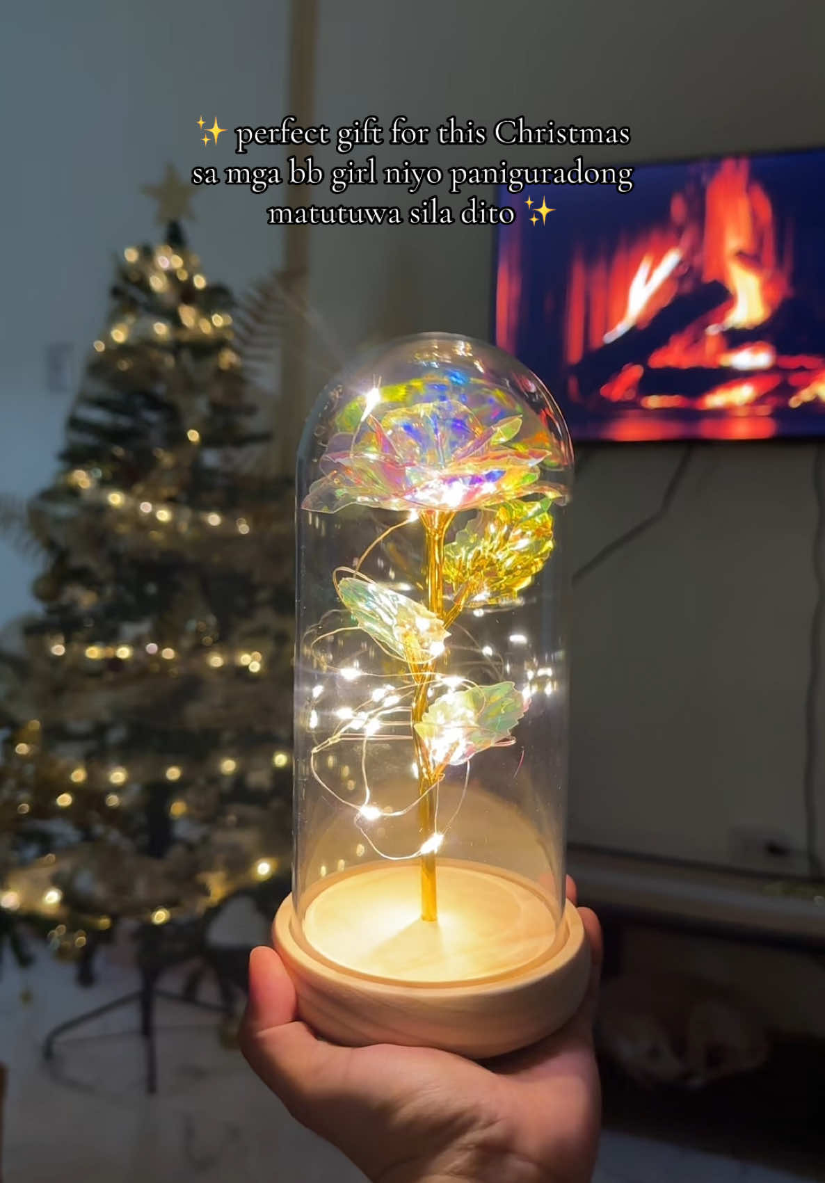 Ang ganda grabe inlab na inlab ako sa rose lamp na to 🥹✨ #christmasgift #giftforchristmas #giftideas #roselamp #rose 