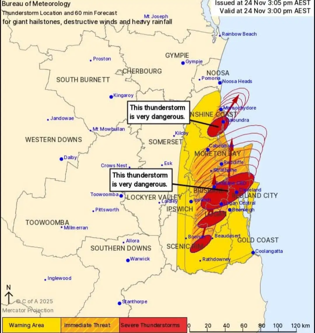 Well we got the warnings... first we're  sitting in a heatwave, the next a storm warning and fuck did it hit relentlessly. the hail got huge damaging everything outside. Hitting the roof though as it increased in size was a tad daunting and you'd think it was going to punch thru the roofing tin...Tomorrow may be similar too. Whilst I thought ours was bad I saw pics of hail out further that resembled small cannonballs...(no shit and just glad not here) #storm #brisbane_australia #hail #fyp 